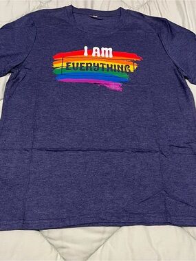Pride Rainbow Flag Shirt "I am everything", L
